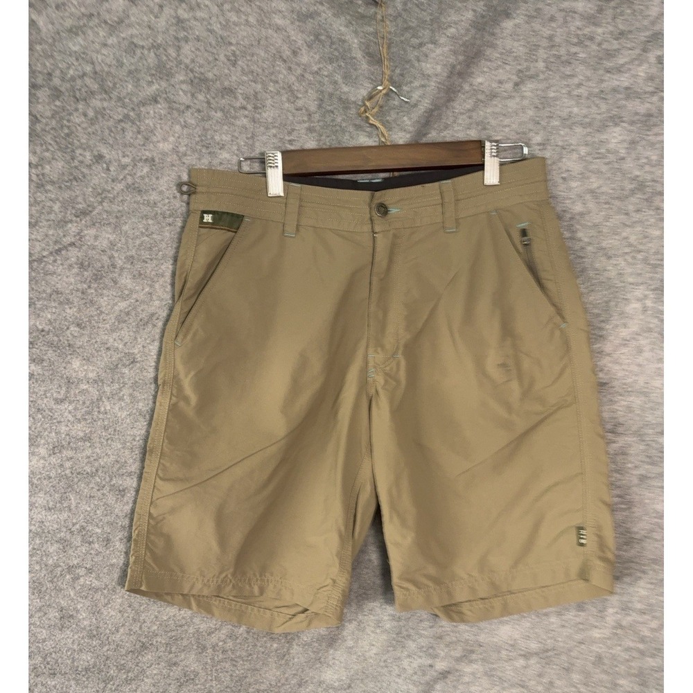 Howler Bros Horizon Hybrid Shorts Mens 32 Brown Ripstop Zip Pockets